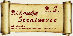 Milanka Strainović vizit kartica